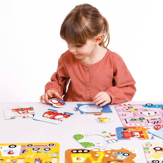 Banana Panda Match the Vehicles Puzzles Set